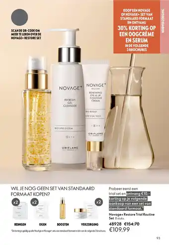 Oriflame Novage+ Restore Trial Routine Set aanbieding