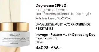 Oriflame Novage+ Restore Multi-Correcting Day Cream SPF 30 aanbieding