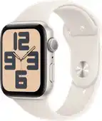 Bol.com Apple Watch SE 2024 GPS 44mm Starlight Aluminium Case with Starlight Sport Band - S/M aanbieding