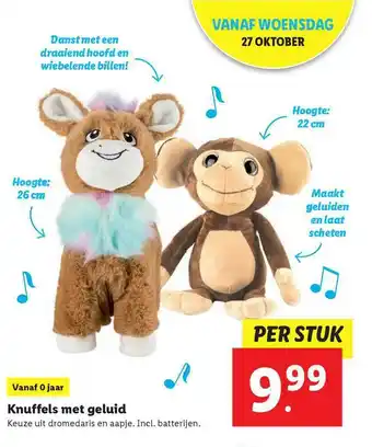 Lidl Knuffels Met Geluid aanbieding