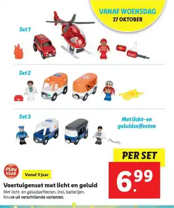 Lidl Playtive Voertuigenset Met Licht En Geluid aanbieding