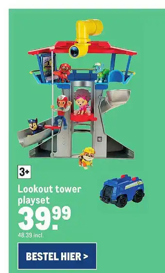 Makro Paw Patrol Lookout Tower Playset aanbieding