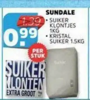 Sahan Supermarkten Sundale Suiker Klontjes 1Kg Of Kristal Suiker 1.5Kg aanbieding