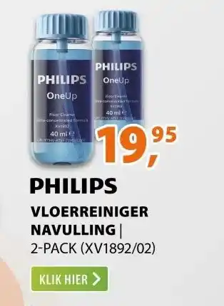 Expert Philips OneUp floor cleaner 2-pack (XV1892/02) aanbieding