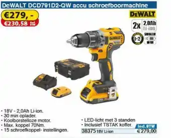 Toolstation DeWalt DCD791D2-QW Accu Schroefboormachine aanbieding