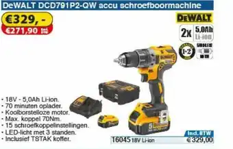 Toolstation Dewalt DCD791P2-QW Accu Schroefboormachine aanbieding