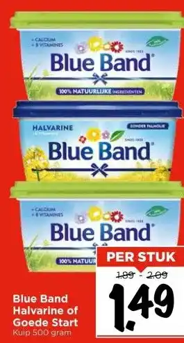 Vomar Voordeelmarkt Blue Band Halvarine of Goede Start Kuip 500 gram aanbieding