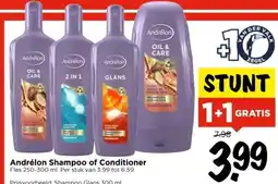 Vomar Voordeelmarkt Andrélon Shampoo of Conditioner Fles 250-300 ml. Per stuk van 3.99 tot 6.59 aanbieding