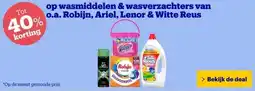 Bol.com op wasmiddelen & wasverzachters van o.a. Robijn, Ariel, Lenor & Witte Reus aanbieding