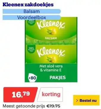 Bol.com Kleenex zakdoekjes aanbieding