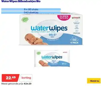 Bol.com WaterWipes Billendoekjes Bio aanbieding