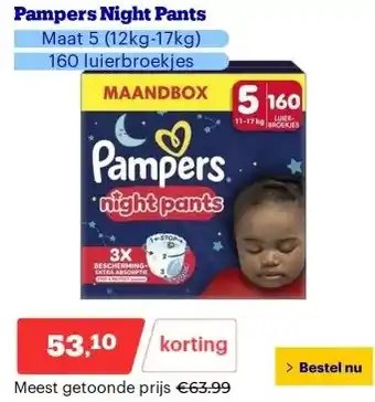 Bol.com Pampers Night Pants aanbieding