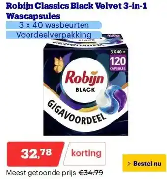 Bol.com Robijn Classics Black Velvet 3-in-1 Wascapsules aanbieding