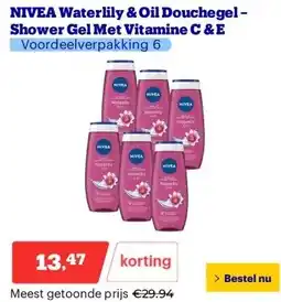 Bol.com NIVEA Waterlily & Oil Douchegel – Shower Gel Met Vitamine C & E aanbieding