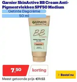 Bol.com Garnier SkinActive BB Cream Anti-Pigmentvlekken SPF50 Medium aanbieding