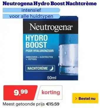 Bol.com Neutrogena Hydro Boost Nachtcrème aanbieding