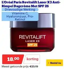 Bol.com L’Oréal Paris Revitalift Laser X3 Anti-Rimpel Dagcrème Met SPF 25 aanbieding