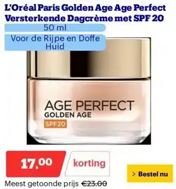 Bol.com L'Oréal Paris Golden Age Age Perfect Versterkende Dagcrème met SPF 20 aanbieding