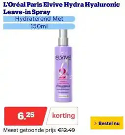 Bol.com L’Oréal Paris Elvive Hydra Hyaluronic Leave-in Spray aanbieding