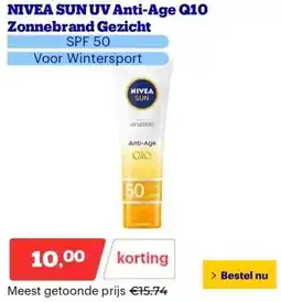 Bol.com NIVEA SUN UV Anti-Age Q10 Zonnebrand Gezicht aanbieding