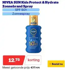 Bol.com NIVEA SUN Kids Protect & Hydrate Zonnebrand Spray aanbieding