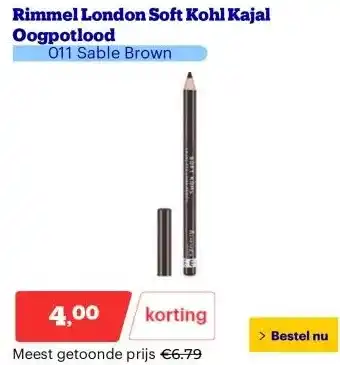 Bol.com Rimmel London Soft Kohl Kajal Oogpotlood aanbieding