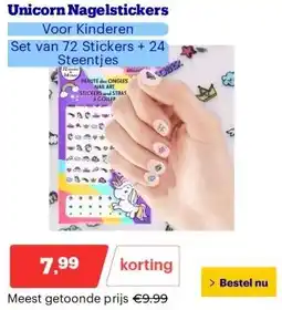 Bol.com Unicorn Nagelstickers aanbieding