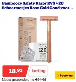 Bol.com Safety Razor Starterkit Aluminium voor Vrouw Rose Gold Goud aanbieding