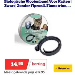 Bol.com Biologische Vlooienband Voor Katten| Zwart | Zonder Fipronil, Flumetrine,... aanbieding