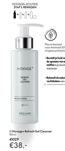 Oriflame Novage+ Refresh Gel Cleanser aanbieding