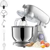 Bol.com KitchenBrothers Keukenmachine - Keukenrobot - 6L Mengkom - 1800W - Aluminium - Zilver aanbieding