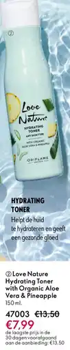 Oriflame Love Nature Hydrating Toner with Organic Aloe Vera & Pineapple aanbieding