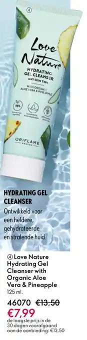 Oriflame Love Nature Hydrating Gel Cleanser with Organic Aloe Vera & Pineapple aanbieding