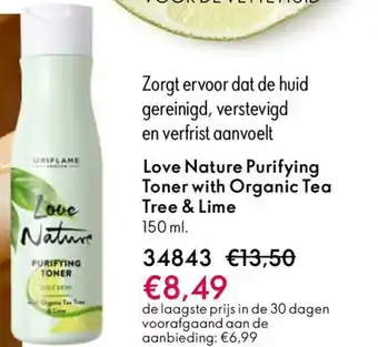 Oriflame Love Nature Purifying Toner with Organic Tea Tree & Lime aanbieding