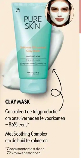 Oriflame Pure Skin 5 Minute Oil control Clay Mask aanbieding