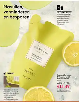 Oriflame Essense&Co. Lemon & Verbena Hand & Body Wash Refill aanbieding