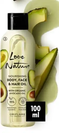 Oriflame Love Nature Nourishing Body, Face & Hair Oil with organic Avocado oil aanbieding