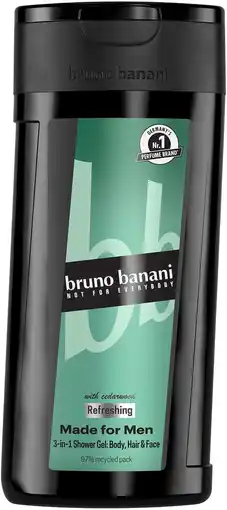 Amazon bruno banani Made for Men 3-in-1 douchegel voor mannen met verfrissende aquatische geur, 250 ml aanbieding