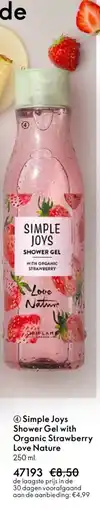 Oriflame Simple joys shower gel with organic strawberry love nature aanbieding