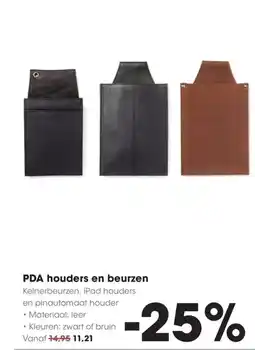 HANOS PDA houders en beurzen aanbieding