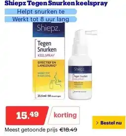 Bol.com Shiepz Tegen Snurken keelspray aanbieding