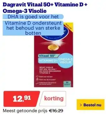 Bol.com Dagravit Vitaal 50+ Vitamine D + Omega-3 Visolie aanbieding