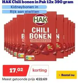 Bol.com HAK Chili bonen in Pak 12x 390 gram aanbieding