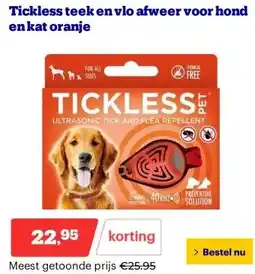 Bol.com Tickless teek en vlo afweer voor hond en kat oranje aanbieding