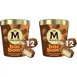 Albert Heijn Magnum Bonbon salted caramel & almond 2-pack aanbieding