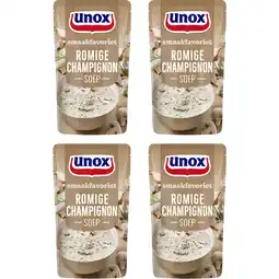 Albert Heijn Unox Romige champignonsoep 4-pack aanbieding