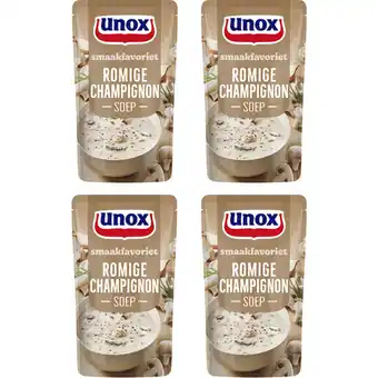 Albert Heijn Unox Romige champignonsoep 4-pack aanbieding