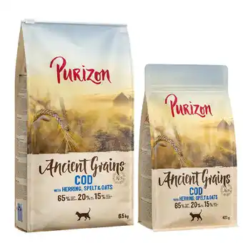 Zooplus 6,5 kg Purizon + 400 g gratis! - Ancient Grain Kabeljauw aanbieding