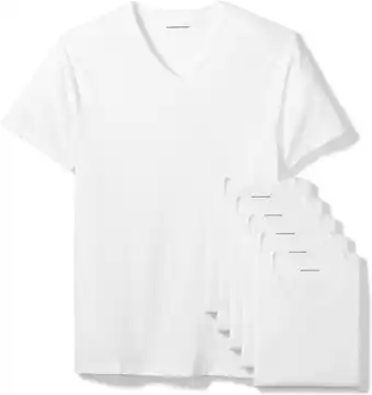 Amazon Amazon Essentials 6-pack V-neck Undershirts heren Shirt (6-Pack) aanbieding