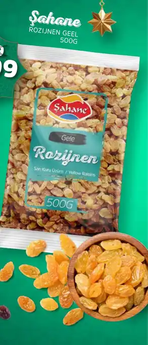 Sahan Supermarkten Şahane rozijnen geel aanbieding